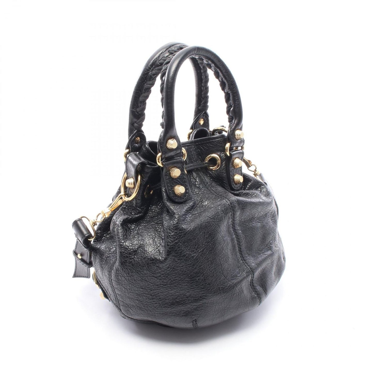 Balenciaga Handbag Giant Mini Pom 2-Way Black Leather — view 2