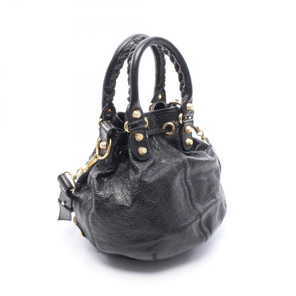 Balenciaga Handbag Giant Mini Pom 2-Way Black Leather — view 2