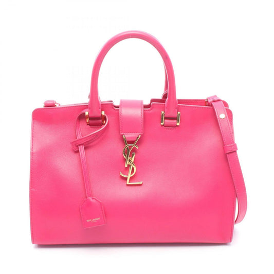 Saint Laurent Yves Handbag Baby Cabas YSL Line 2-Way Fuchsia Pink Leather
