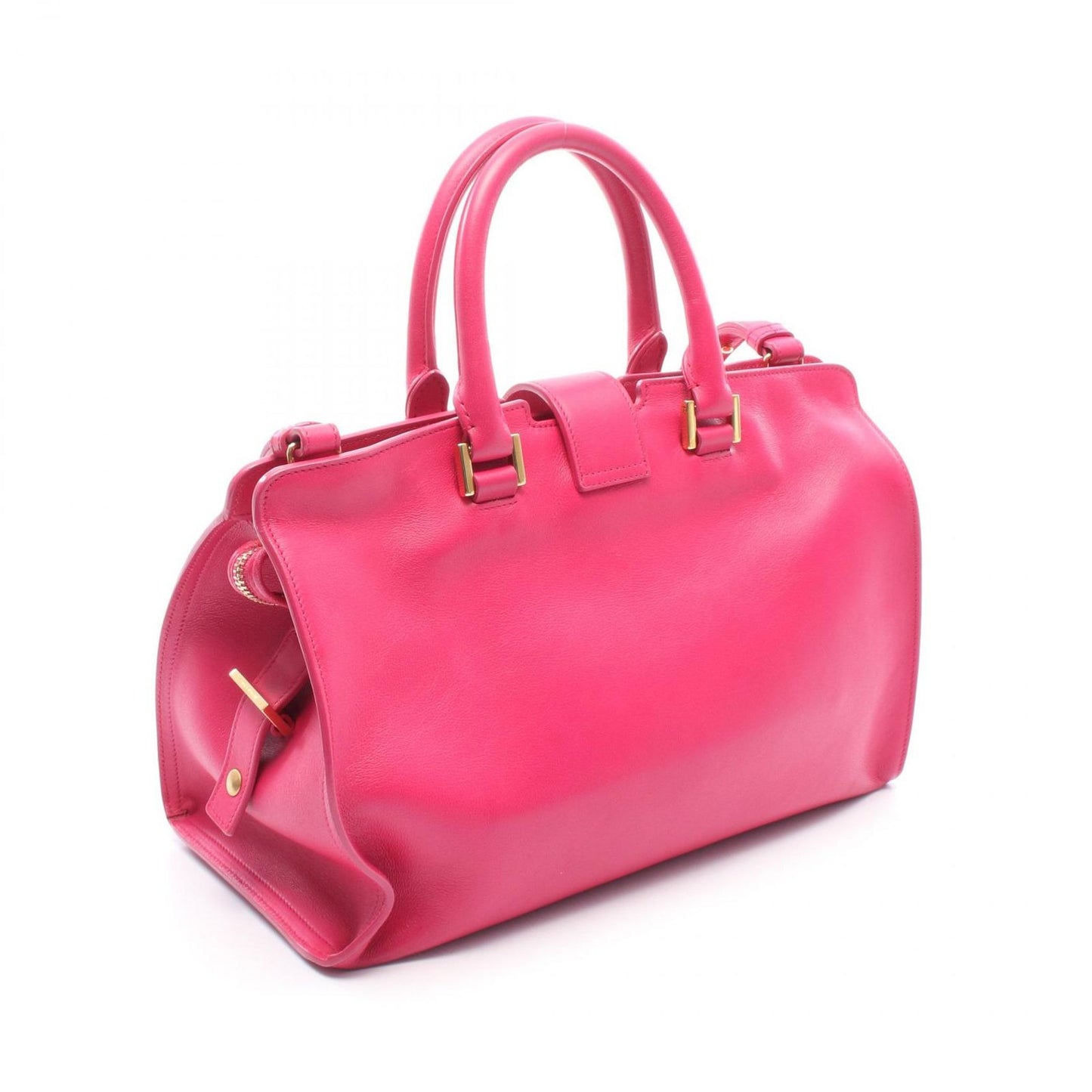 Saint Laurent Yves Handbag Baby Cabas YSL Line 2-Way Fuchsia Pink Leather — view 2