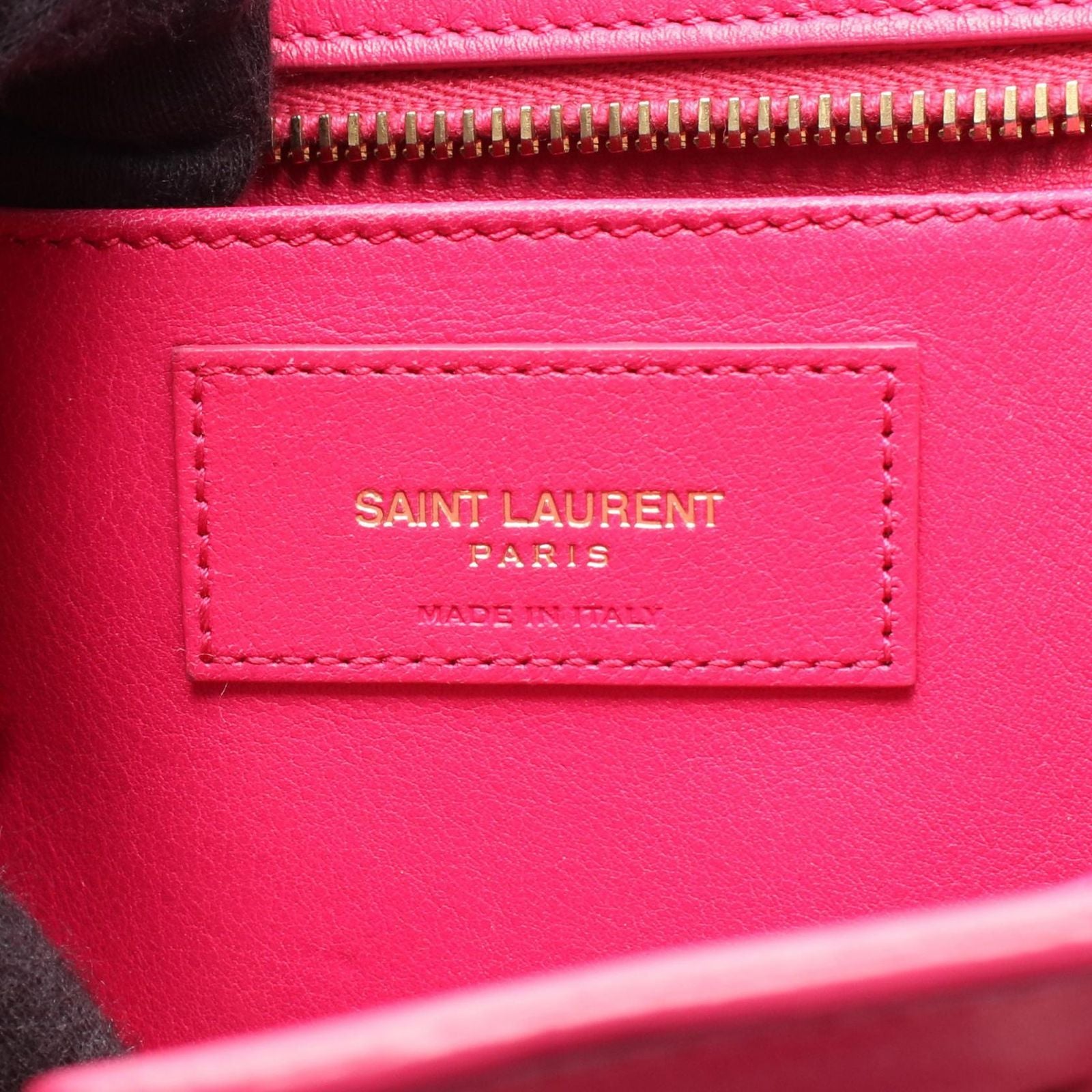 Saint Laurent Yves Handbag Baby Cabas YSL Line 2-Way Fuchsia Pink Leather — view 4