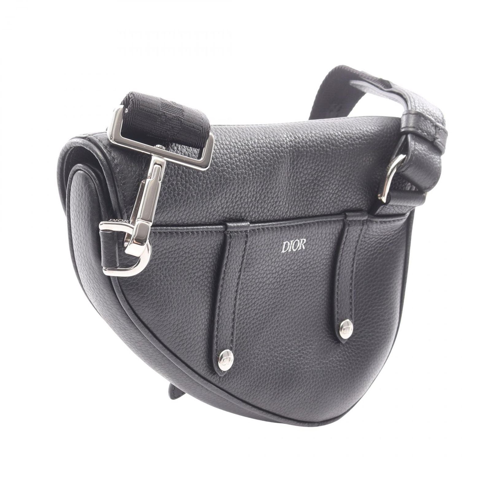 Dior Shoulder Bag Saddle Black Leather — view 2