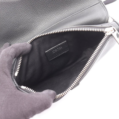 Dior Shoulder Bag Saddle Black Leather — view 3