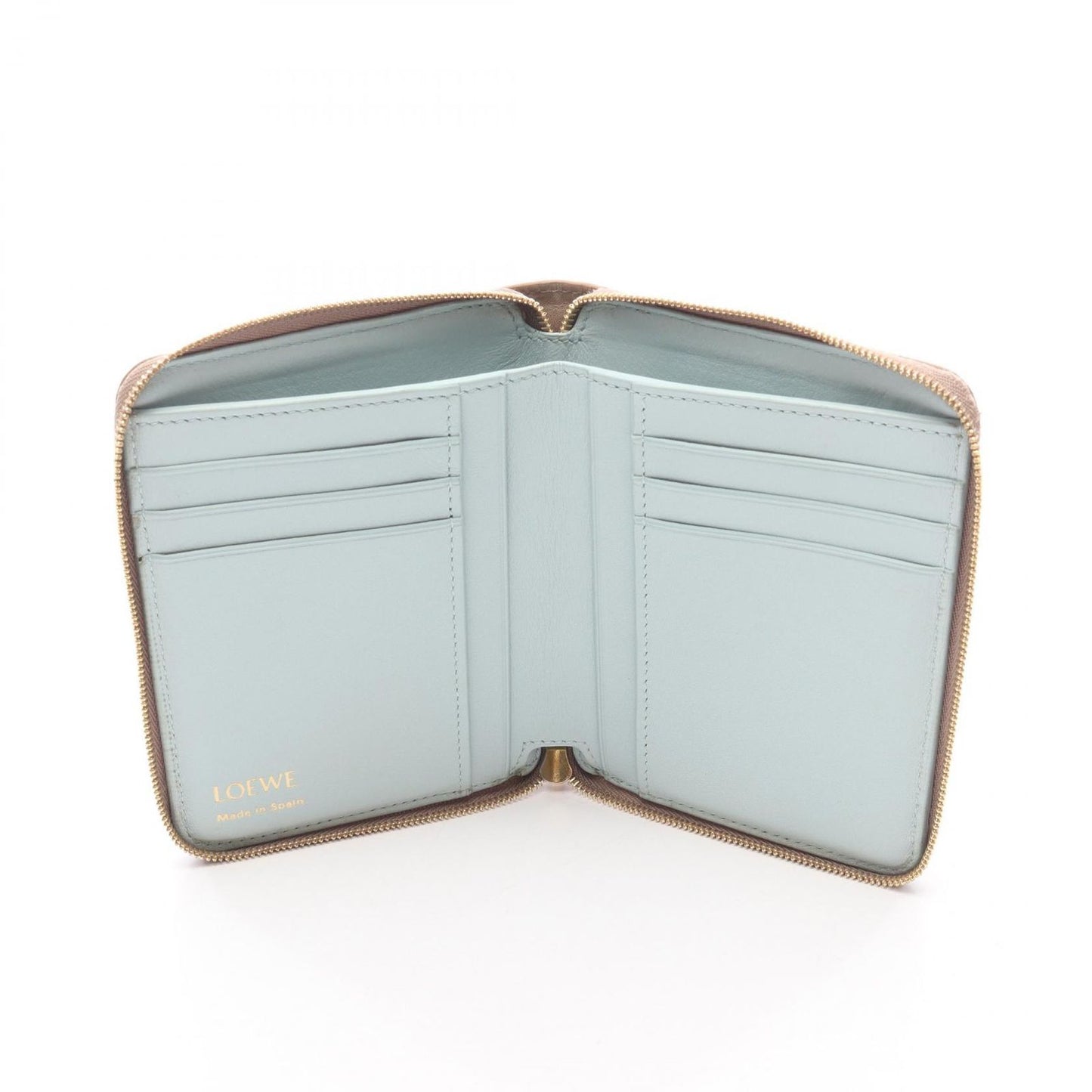 Loewe Round Wallet Knot Compact Gray Leather Zip — view 3