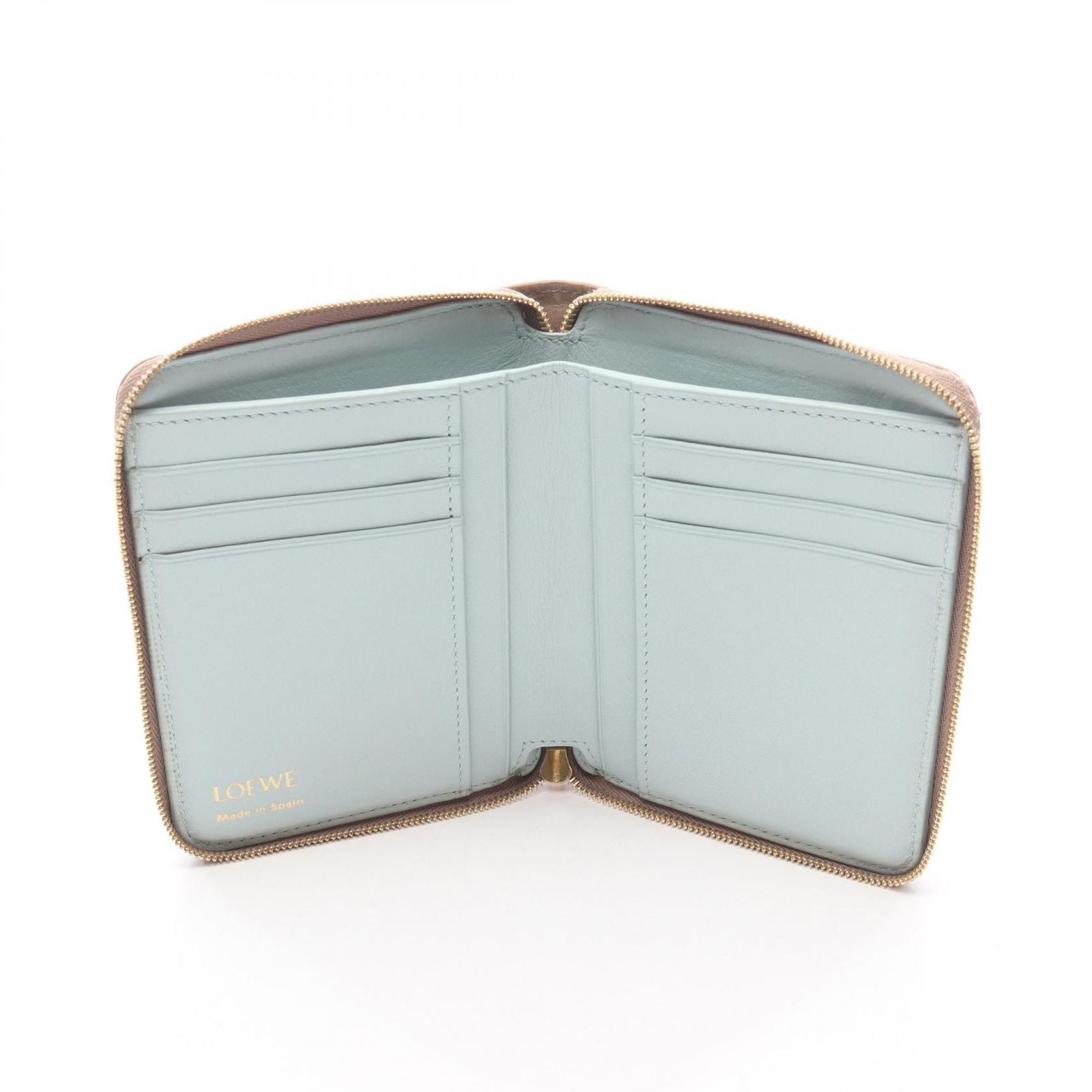 Loewe Round Wallet Knot Compact Gray Leather Zip — view 3