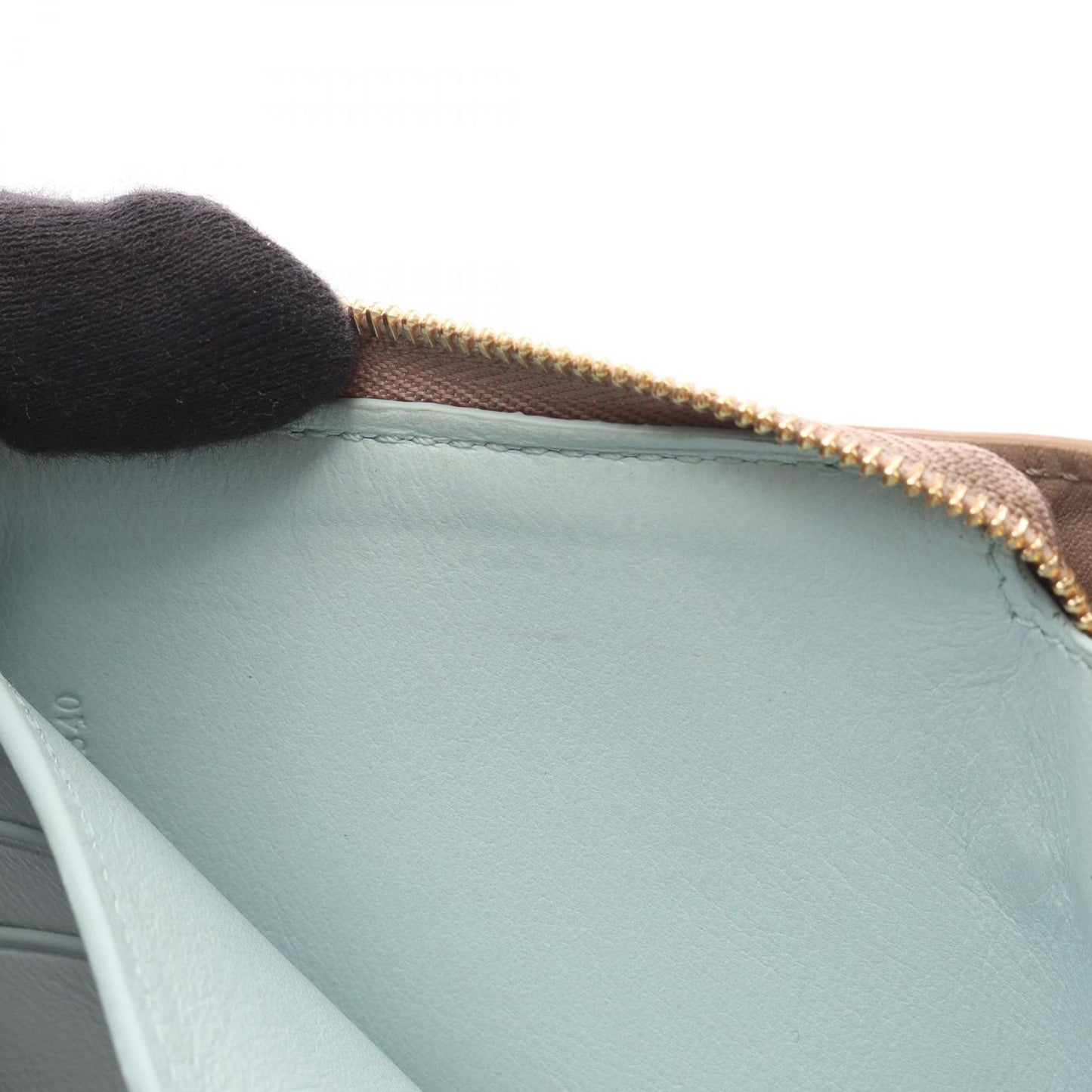 Loewe Round Wallet Knot Compact Gray Leather Zip — view 6