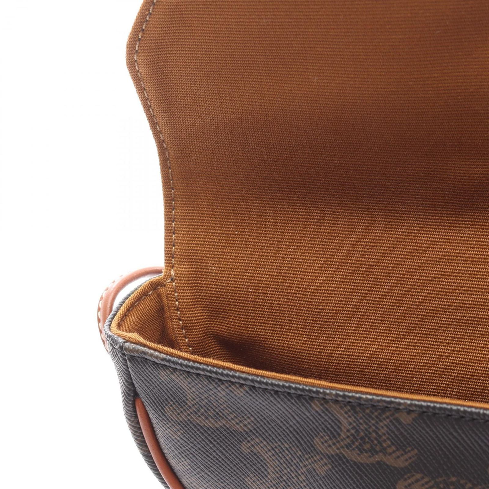 Celine Shoulder Bag Triomphe Triangle Black Brown Canvas — view 4