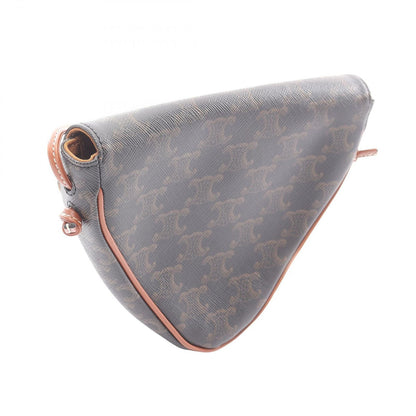 Celine Shoulder Bag Triomphe Triangle Black Brown Canvas — view 2