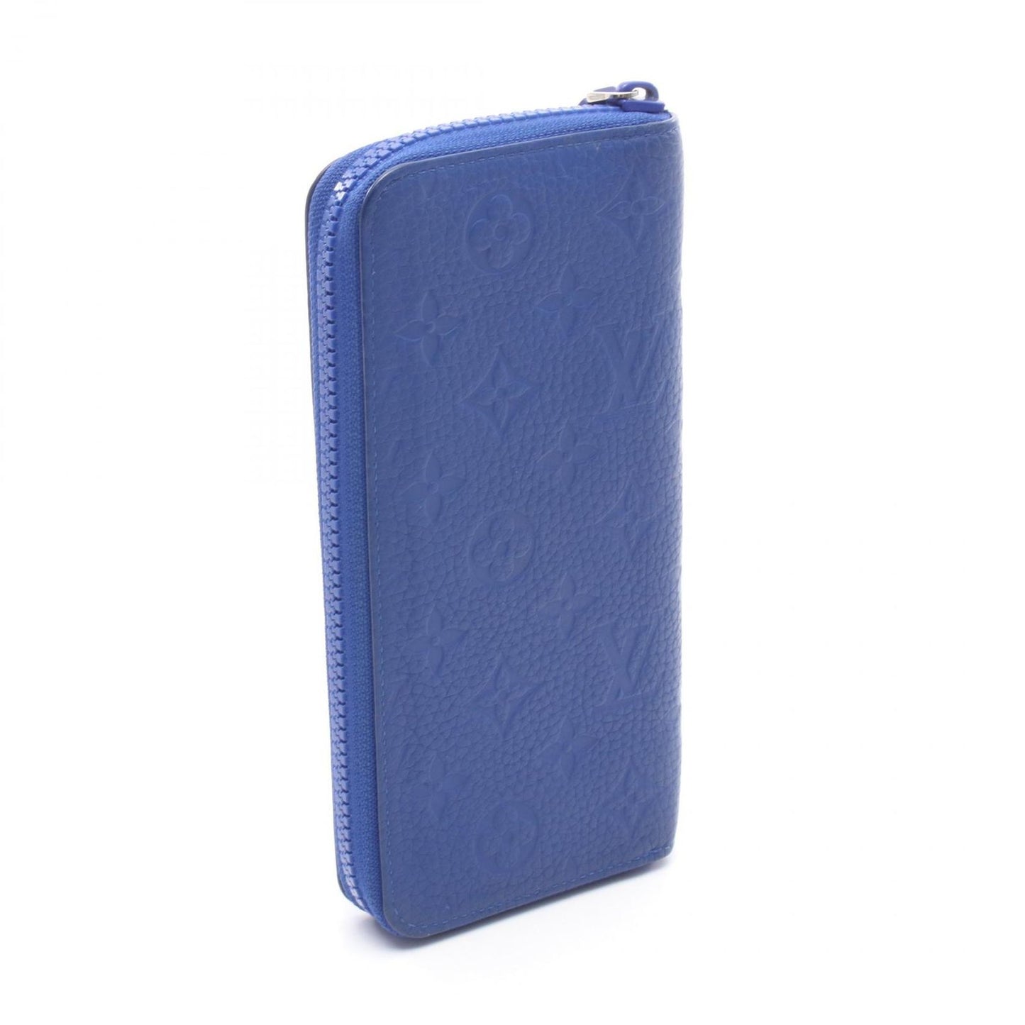 Louis Vuitton Round Wallet Zippy Vertical Monogram Taurillon Blue Leather — view 2