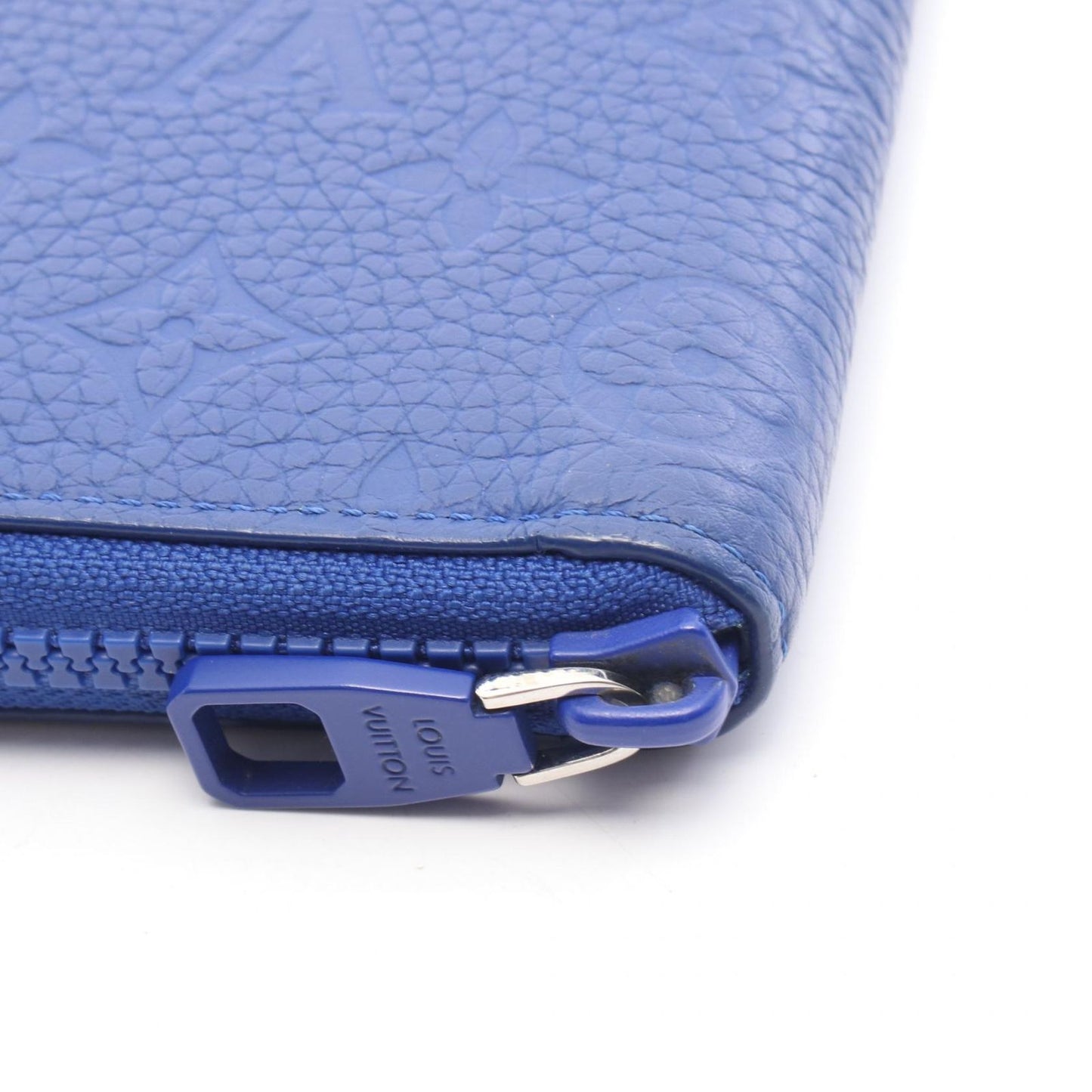 Louis Vuitton Round Wallet Zippy Vertical Monogram Taurillon Blue Leather — view 7