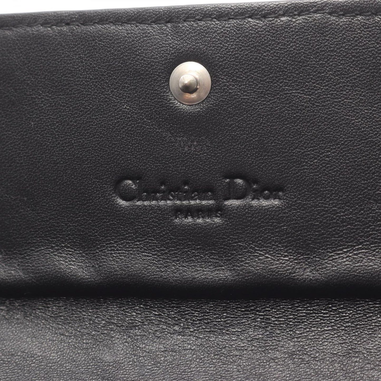 Dior Bifold Wallet Cannage Black Leather Zip — view 4