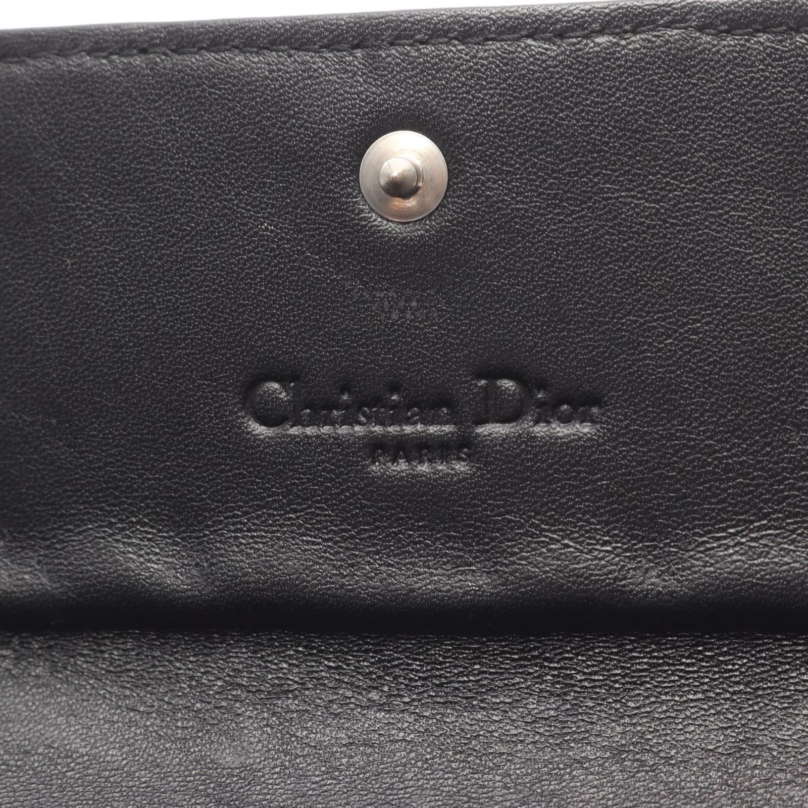 Dior Bifold Wallet Cannage Black Leather Zip — view 4