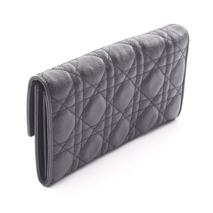 Dior Bifold Wallet Cannage Black Leather Zip — view 2