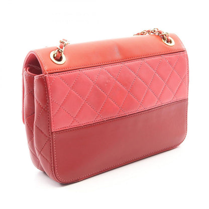 Chanel Shoulder Bag Quilted Red Pink Lambskin Bicolor Chain — view 2