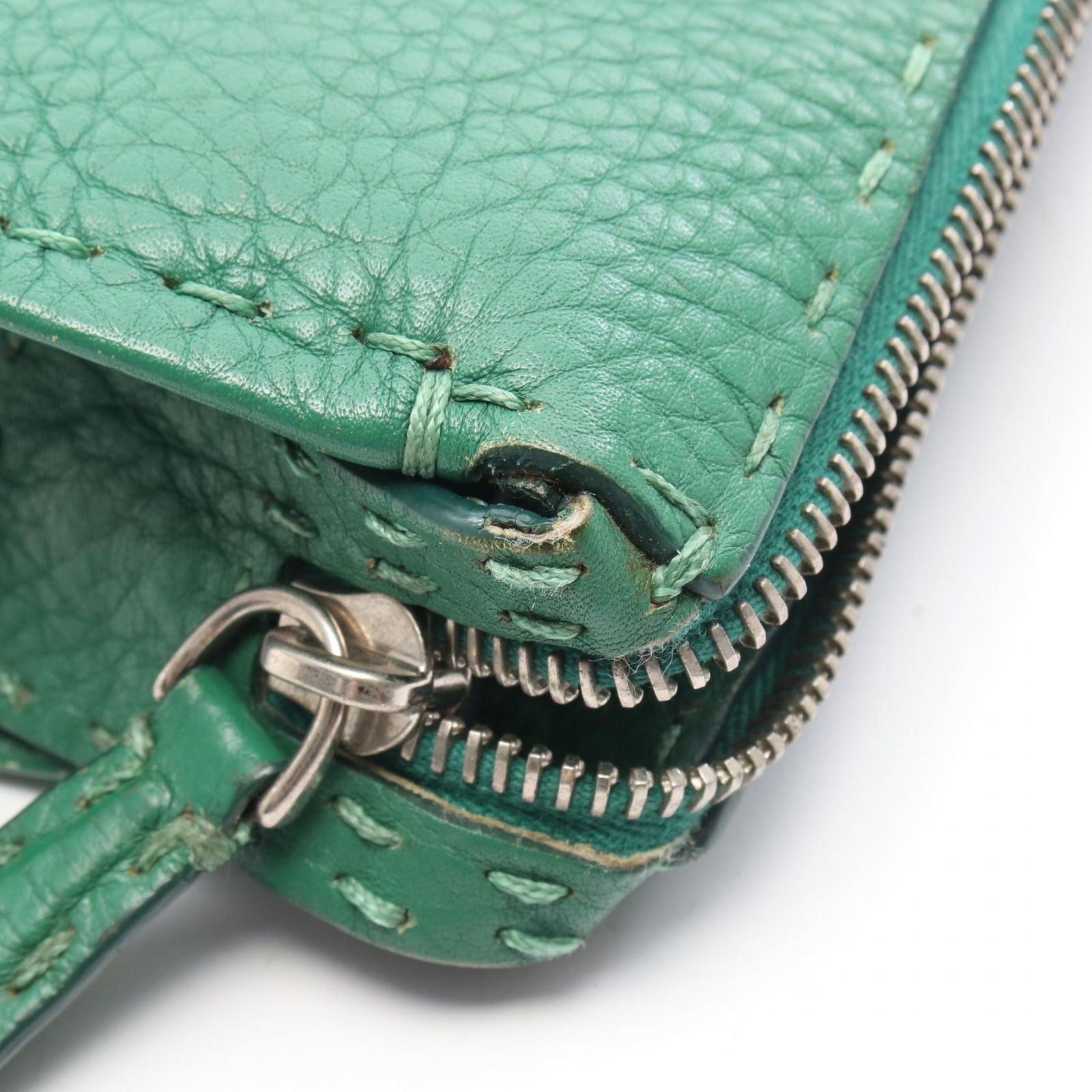 Fendi Business Selleria Green Leather Tote — view 8