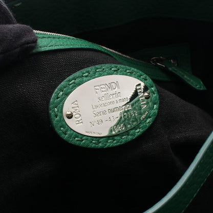 Fendi Business Selleria Green Leather Tote — view 4