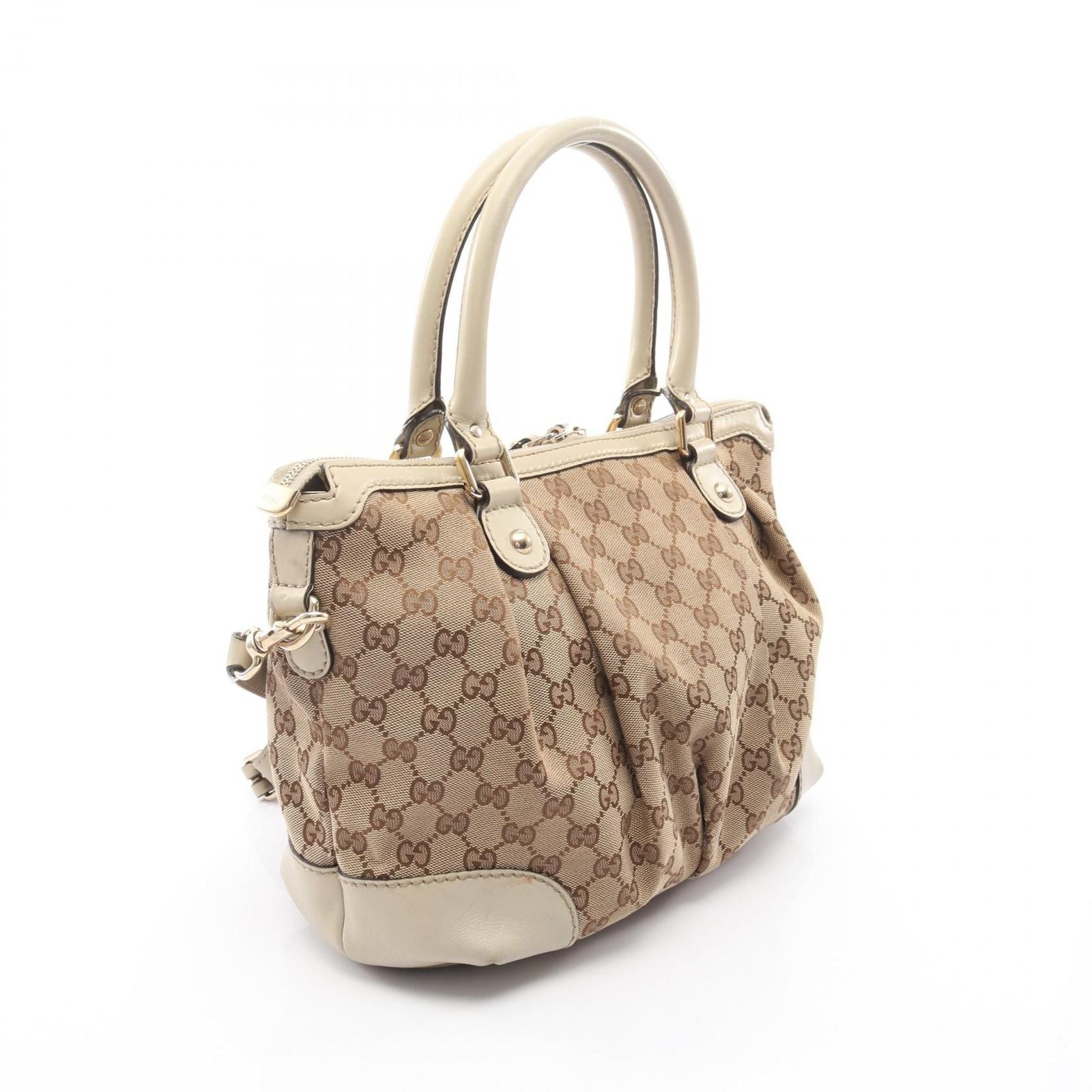 Gucci Handbag Ski GG Canvas 2-Way Beige Brown Ivory Ski — view 2