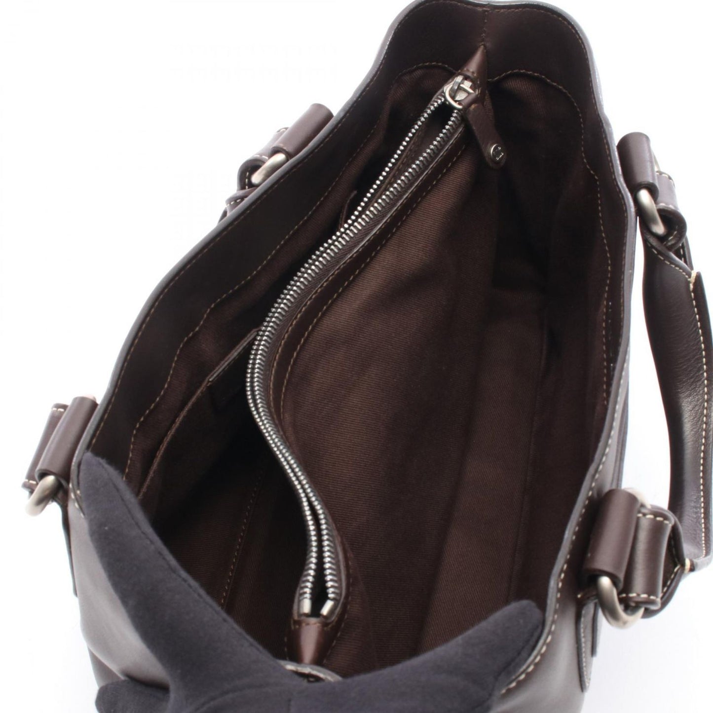 Celine Handbag Boogie Bag Dark Brown Leather — view 3