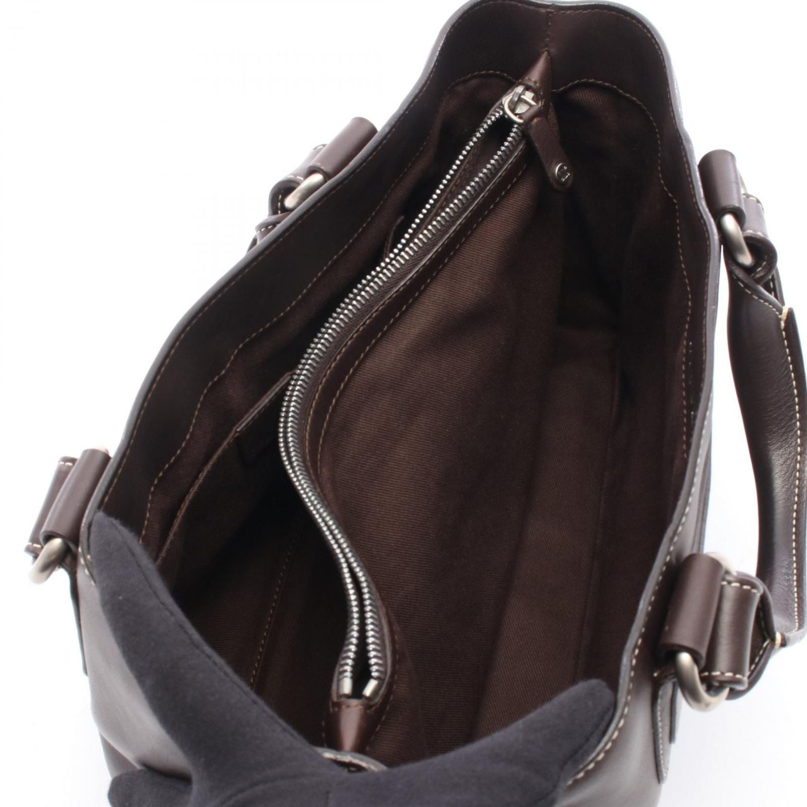 Celine Handbag Boogie Bag Dark Brown Leather — view 3
