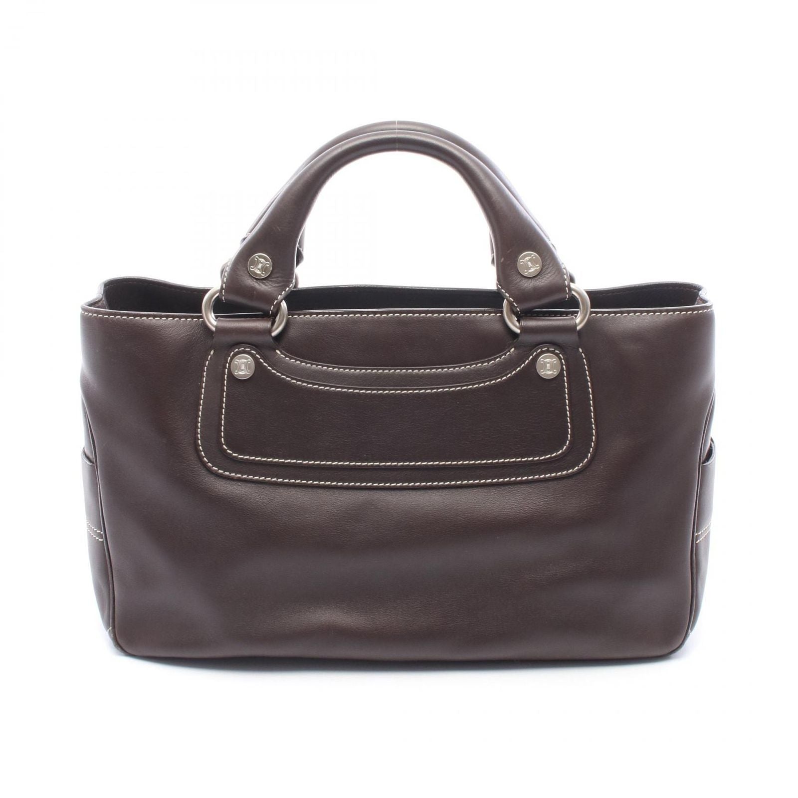 Celine Handbag Boogie Bag Dark Brown Leather