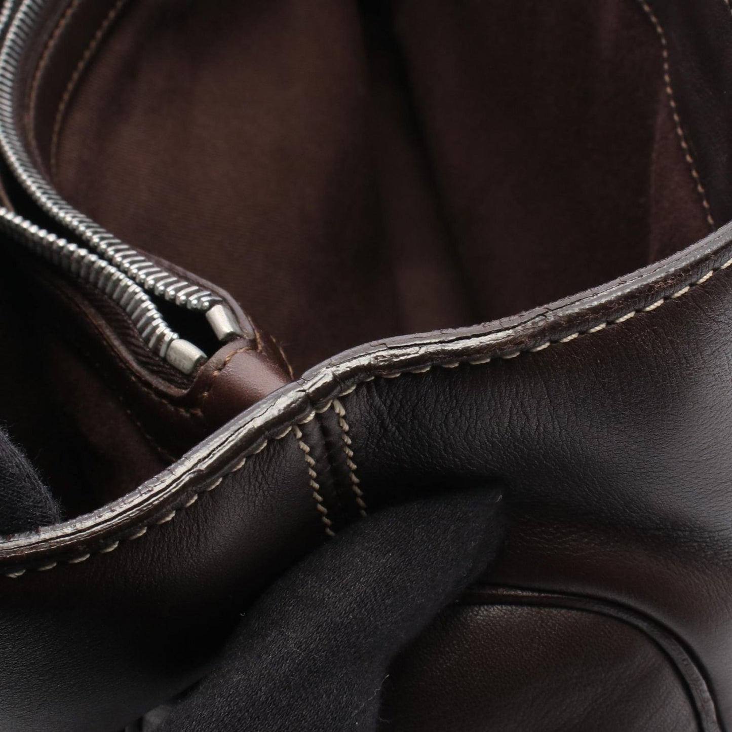 Celine Handbag Boogie Bag Dark Brown Leather — view 6