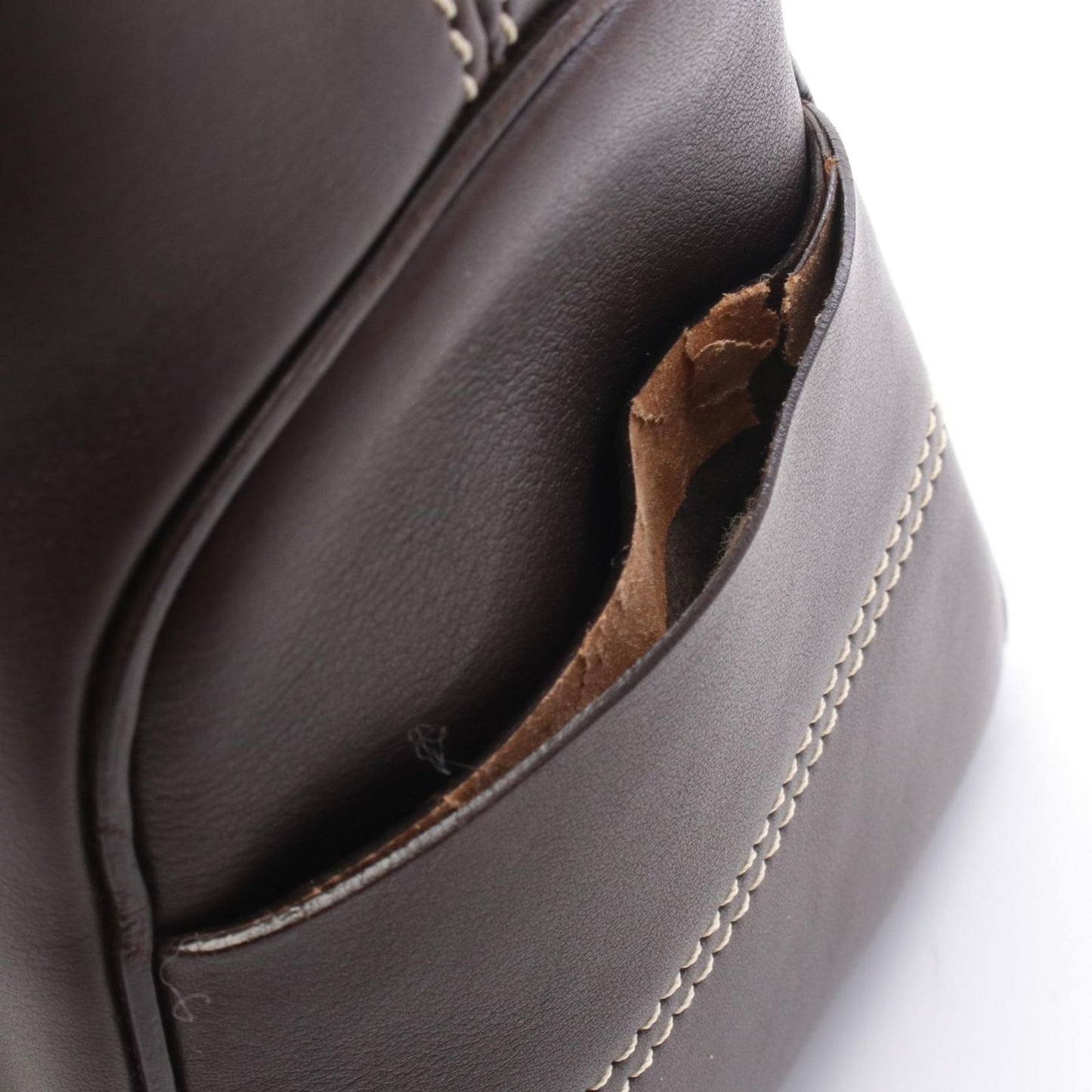Celine Handbag Boogie Bag Dark Brown Leather — view 8