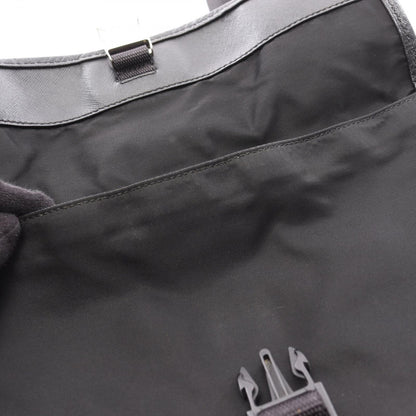 Prada Shoulder Bag Viaggio Black Nylon Saffiano Leather Triangle Logo Messenger — view 7