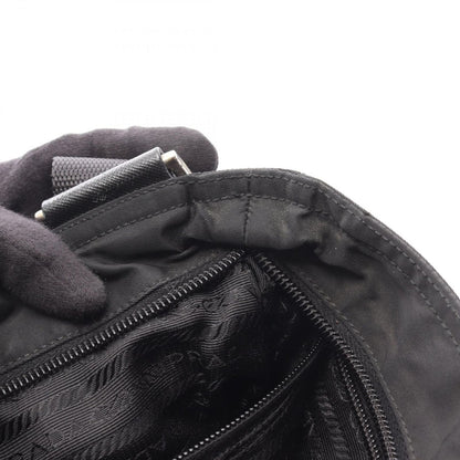 Prada Shoulder Bag Viaggio Black Nylon Saffiano Leather Triangle Logo Messenger — view 5