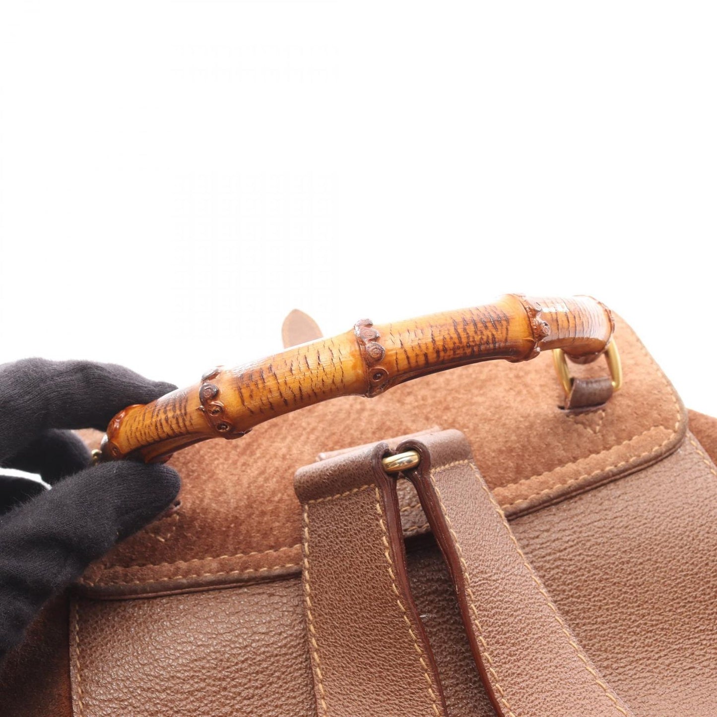 Gucci Backpack Bamboo 003 Brown Suede Leather Sac — view 7