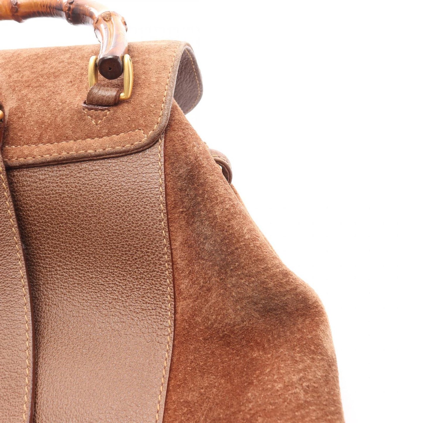 Gucci Backpack Bamboo 003 Brown Suede Leather Sac — view 9