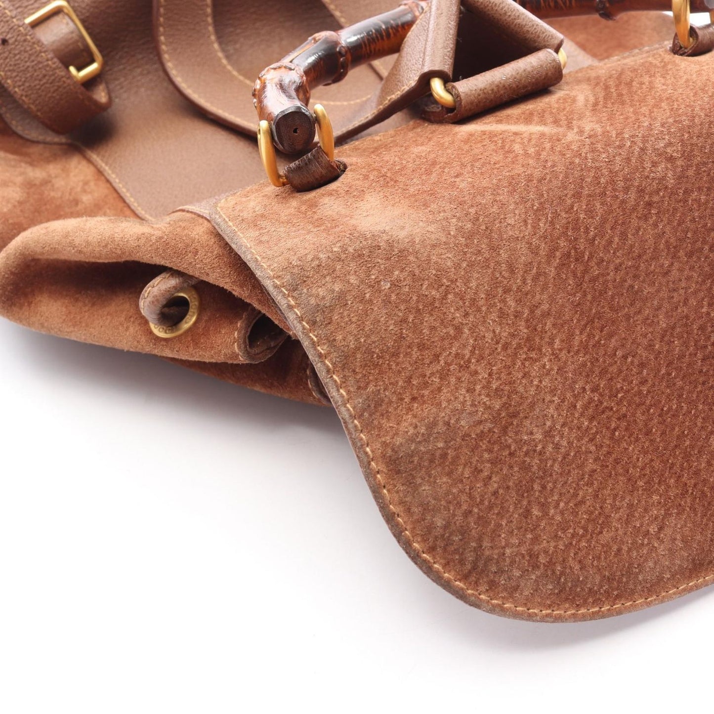 Gucci Backpack Bamboo 003 Brown Suede Leather Sac — view 5