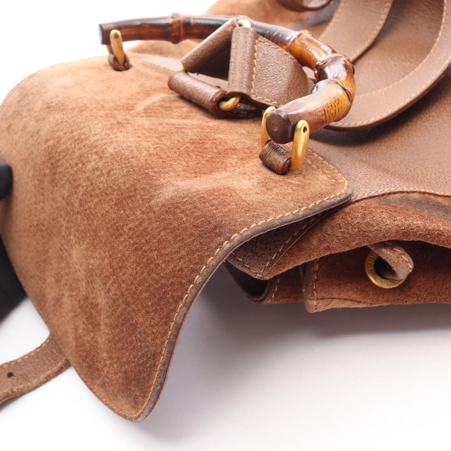 Gucci Backpack Bamboo 003 Brown Suede Leather Sac — view 6