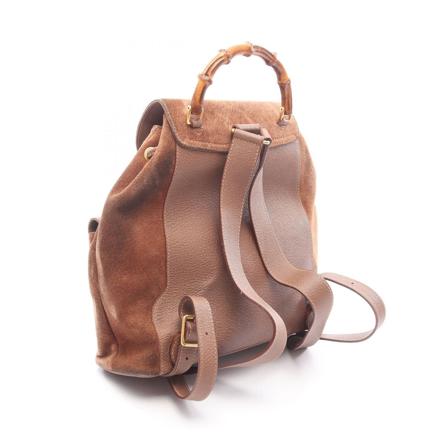 Gucci Backpack Bamboo 003 Brown Suede Leather Sac — view 2