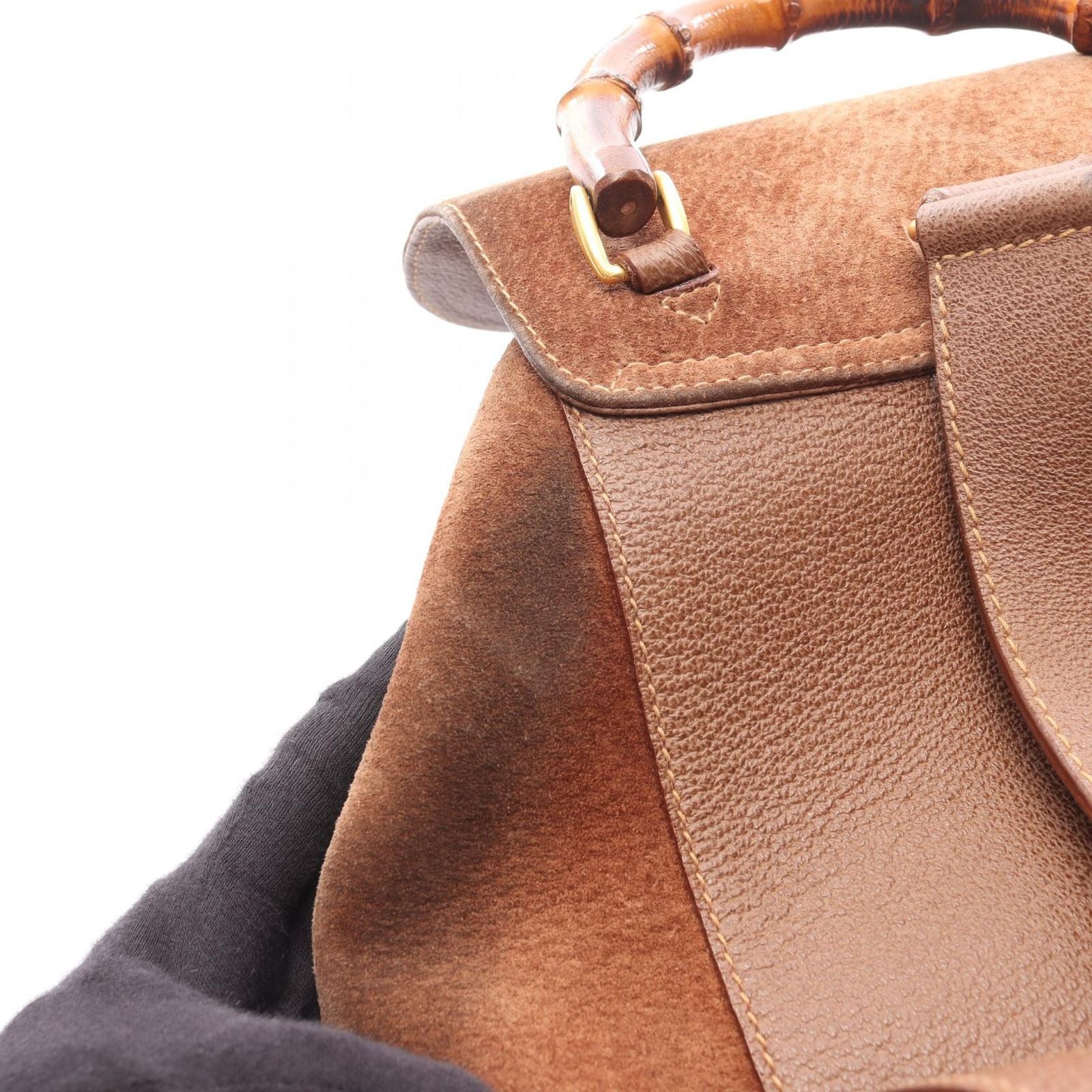 Gucci Backpack Bamboo 003 Brown Suede Leather Sac — view 8