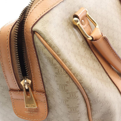 Celine Handbag Macadam Beige Brown Canvas Leather Mini Boston — view 7