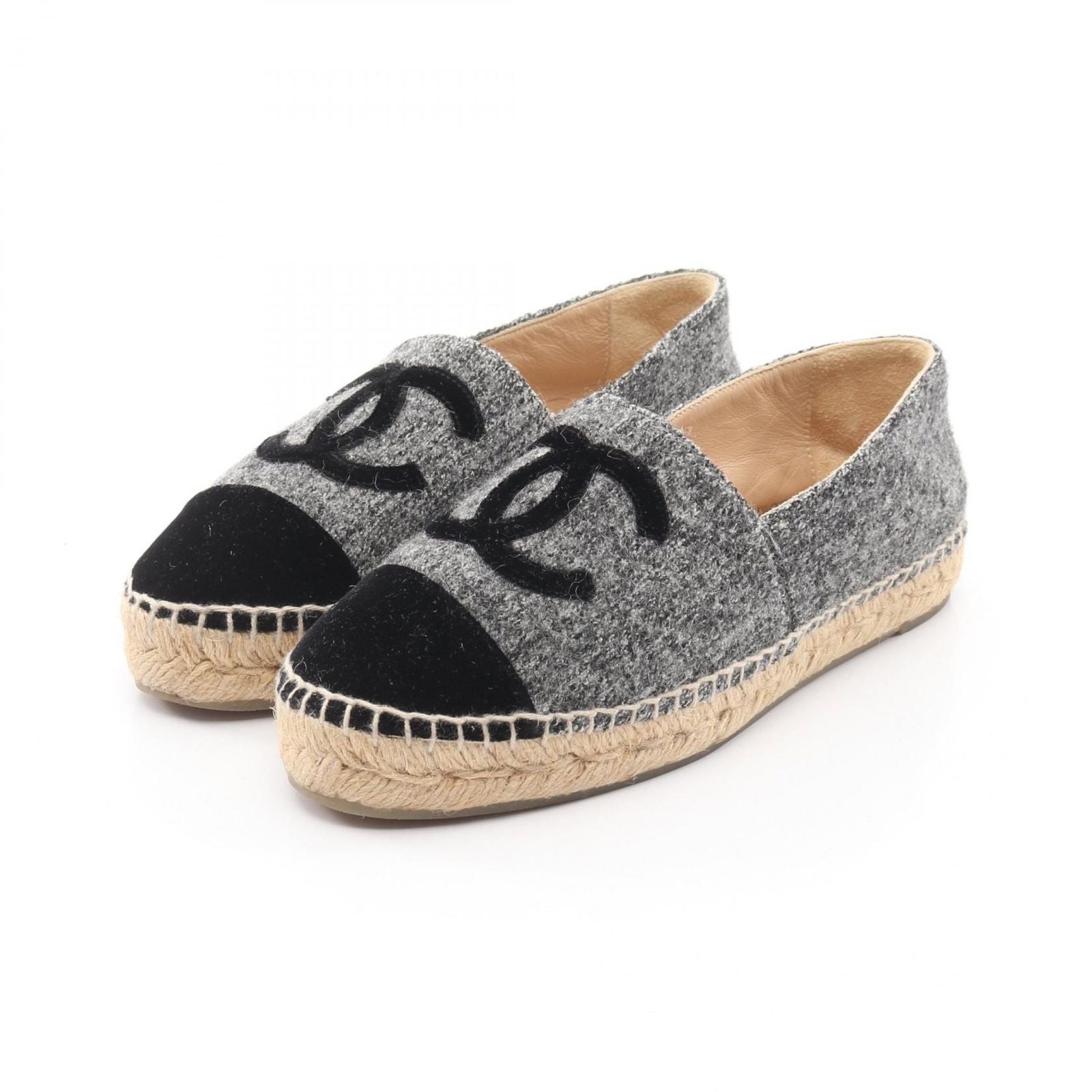 Chanel CC Logo Espadrille Slip Ons