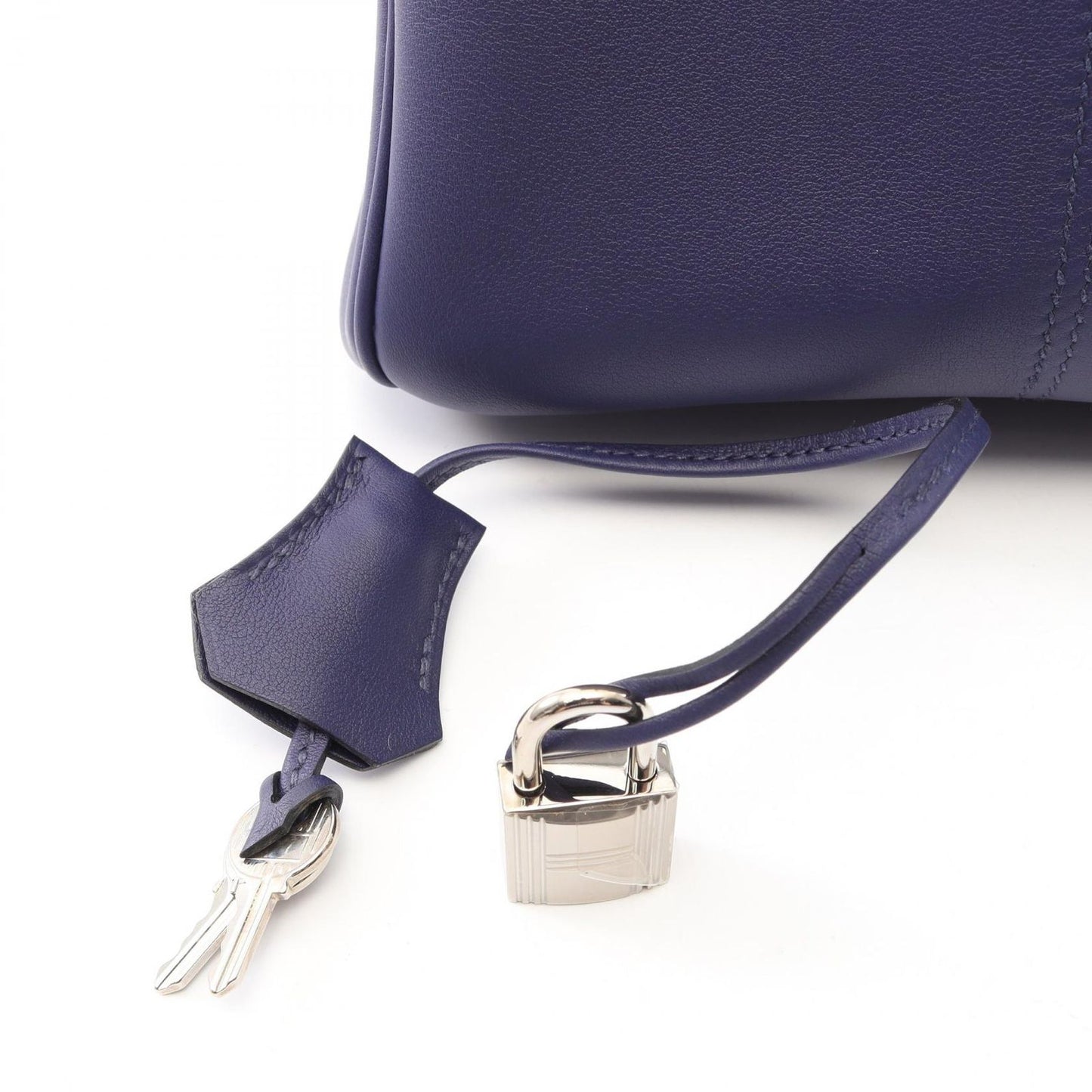 Hermes Handbag Birkin 30 Tresage Blue Gold Leather 30 Nole — view 6