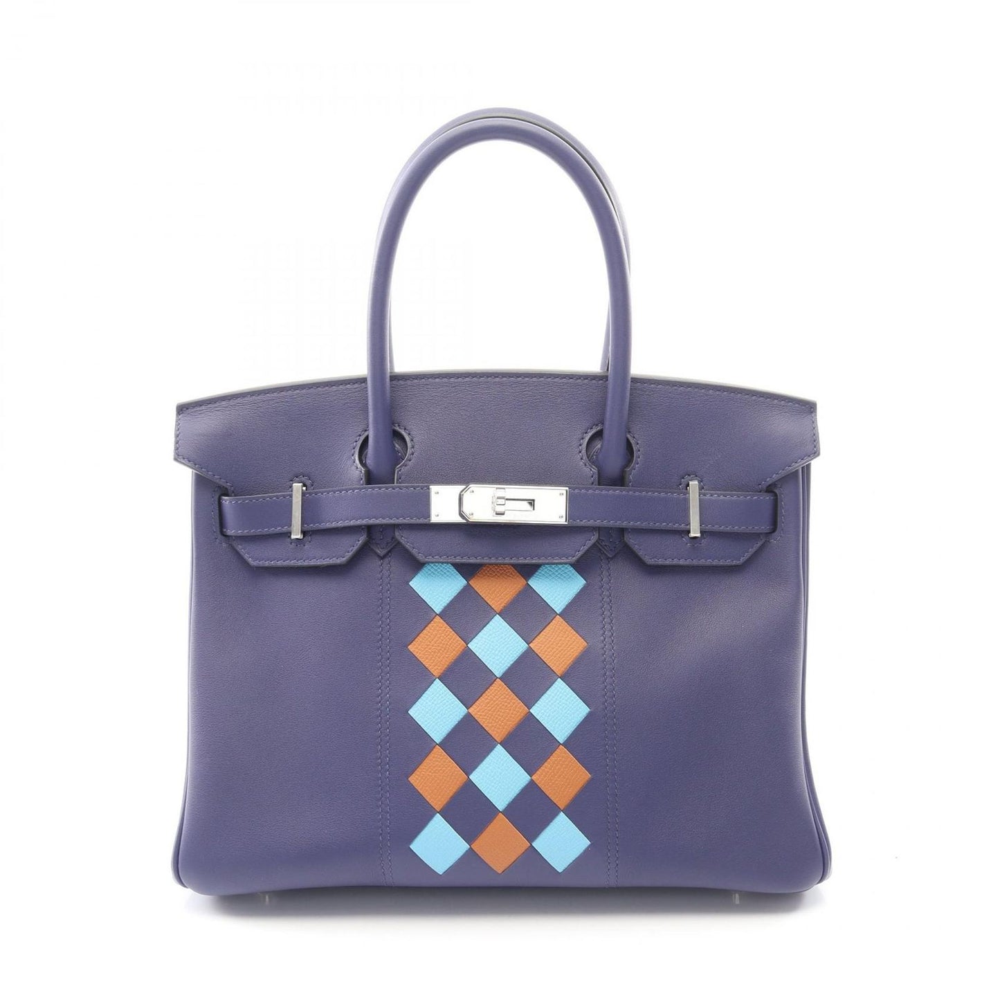 Hermes Handbag Birkin 30 Tresage Blue Gold Leather 30 Nole