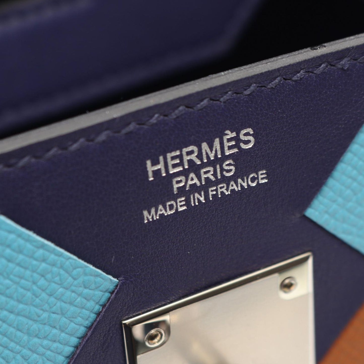 Hermes Handbag Birkin 30 Tresage Blue Gold Leather 30 Nole — view 4
