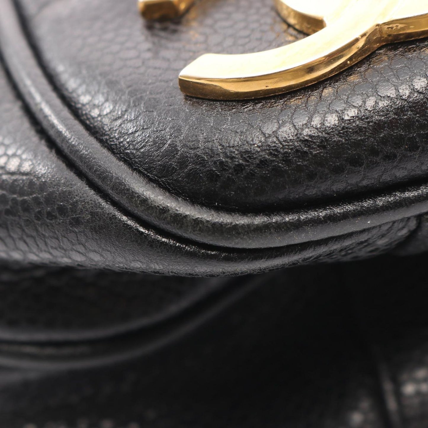 Chanel Tote Triple CC Logo Black Calf Coco Shoulder — view 7