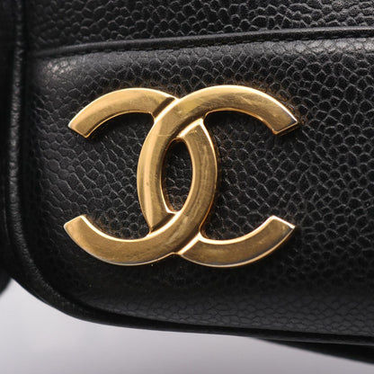 Chanel Tote Triple CC Logo Black Calf Coco Shoulder — view 8