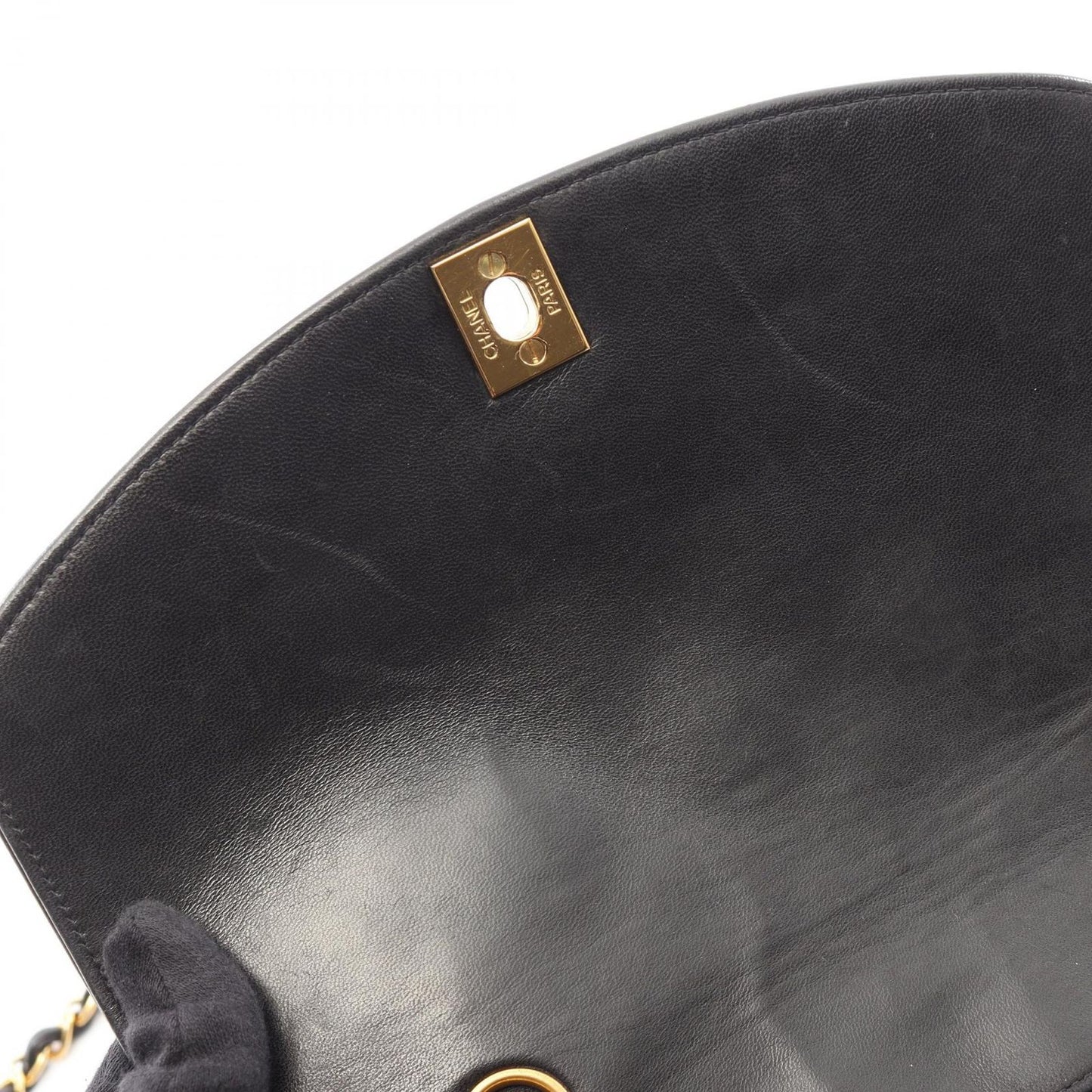 Chanel Shoulder Bag Quilted Diana Flap Black Lambskin Chain — view 7
