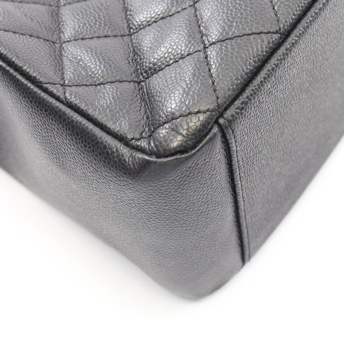 Chanel Tote Quilted Grand Shopping GST Black Calf Chain — view 7