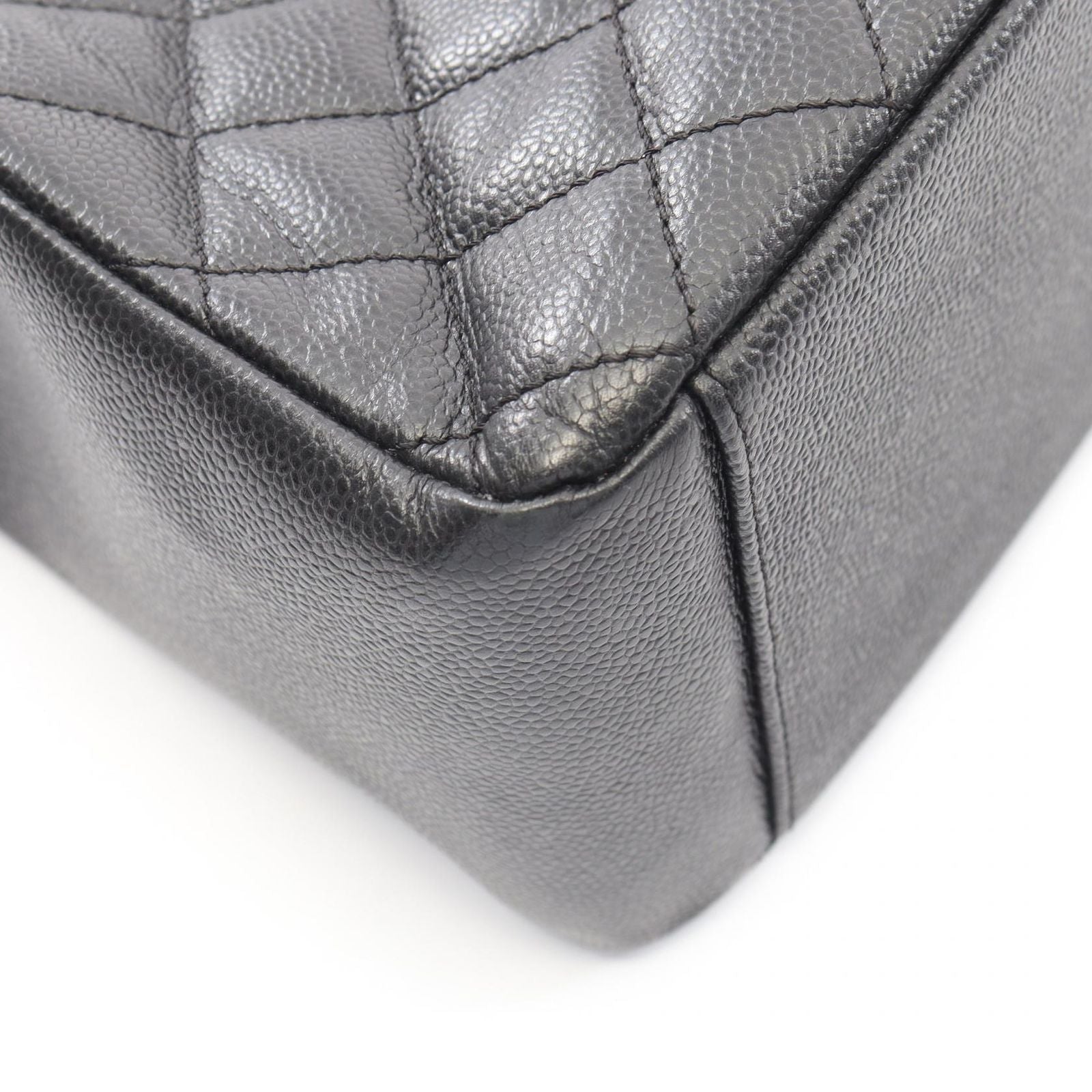 Chanel Tote Quilted Grand Shopping GST Black Calf Chain — view 7