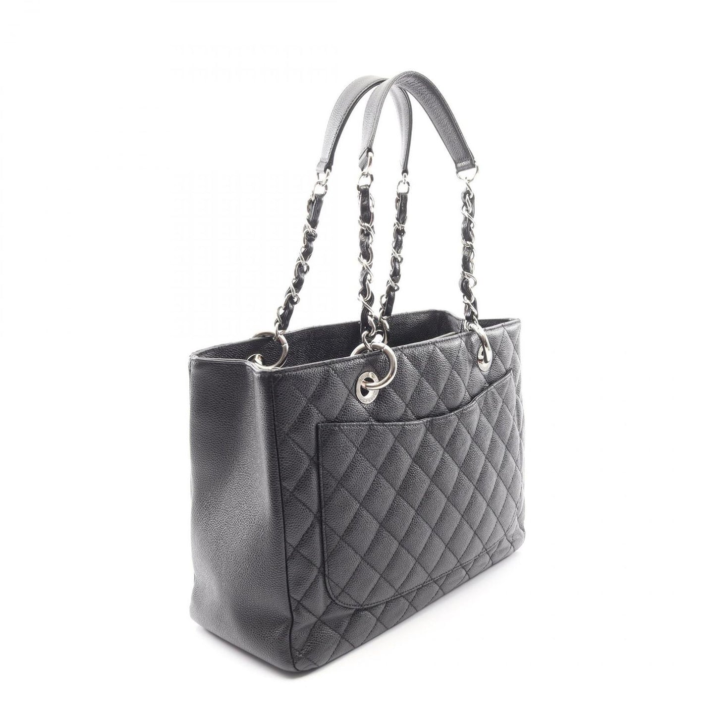 Chanel Tote Quilted Grand Shopping GST Black Calf Chain — view 2