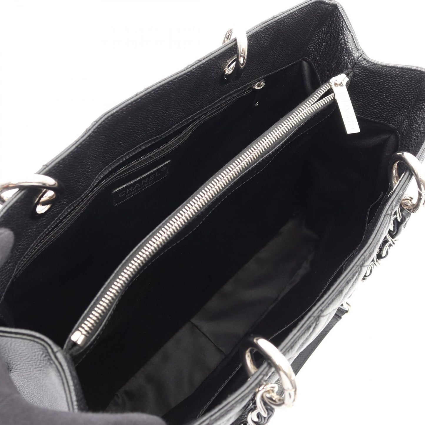 Chanel Tote Quilted Grand Shopping GST Black Calf Chain — view 3