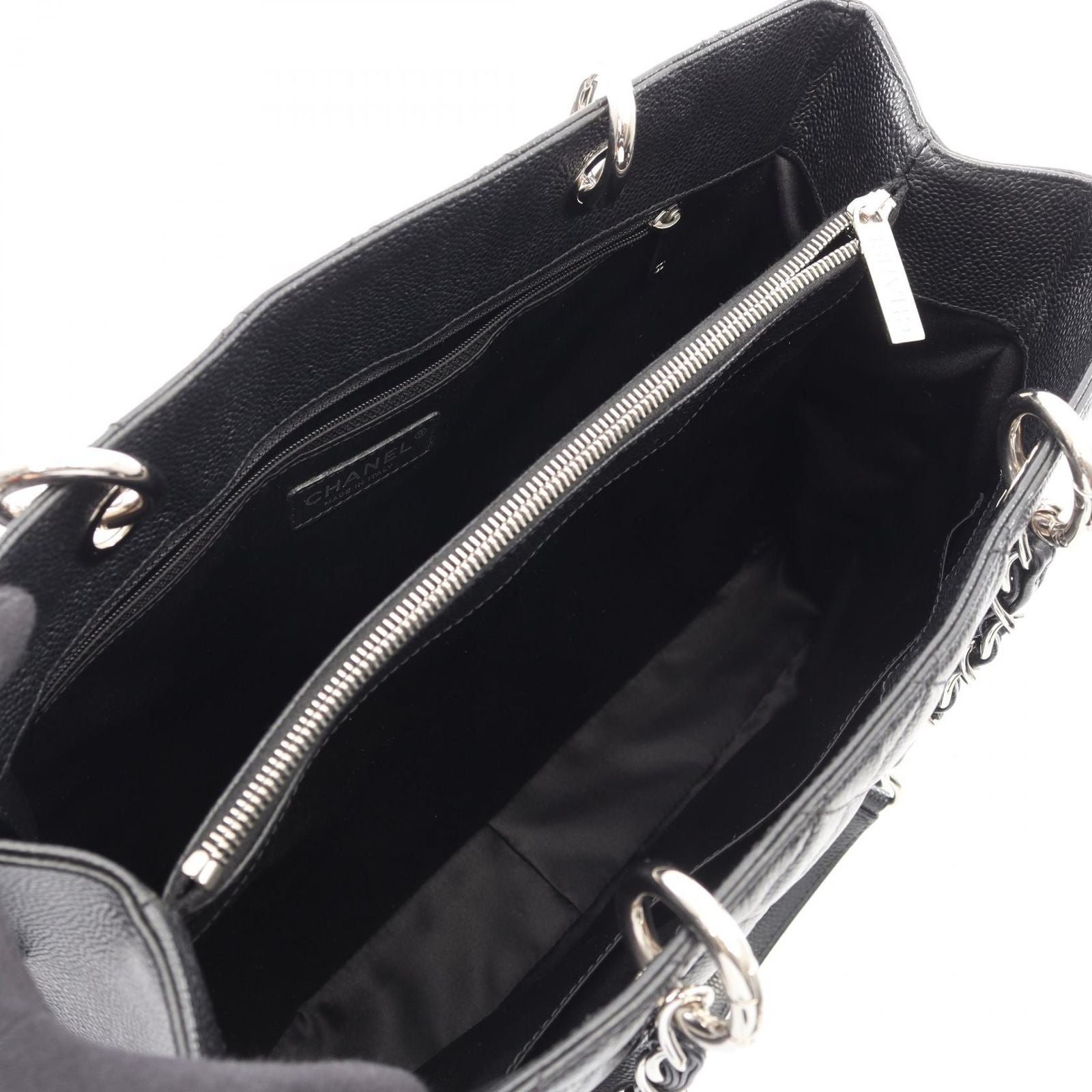 Chanel Tote Quilted Grand Shopping GST Black Calf Chain — view 3