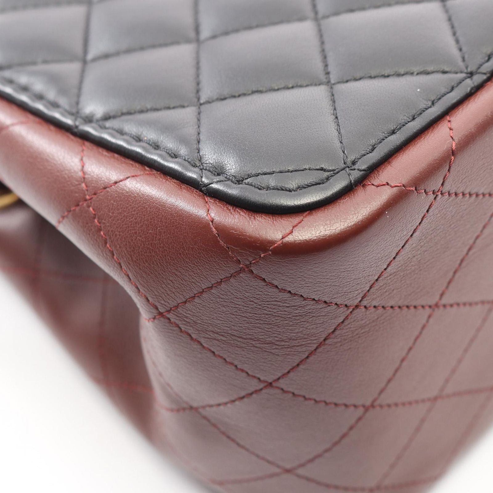 Chanel Shoulder Bag Quilted Small Bucket Black Lambskin Chain — view 6