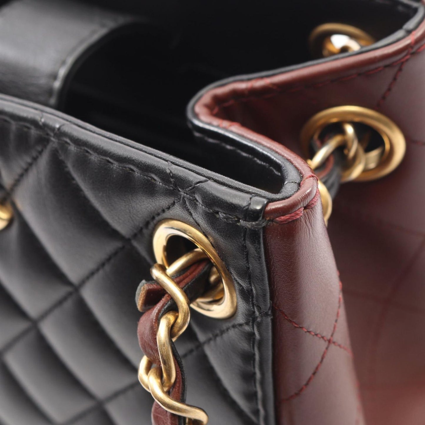 Chanel Shoulder Bag Quilted Small Bucket Black Lambskin Chain — view 9