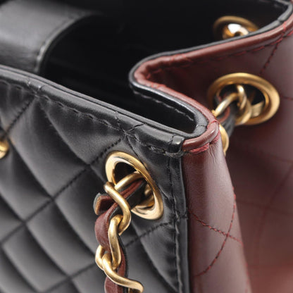 Chanel Shoulder Bag Quilted Small Bucket Black Lambskin Chain — view 9